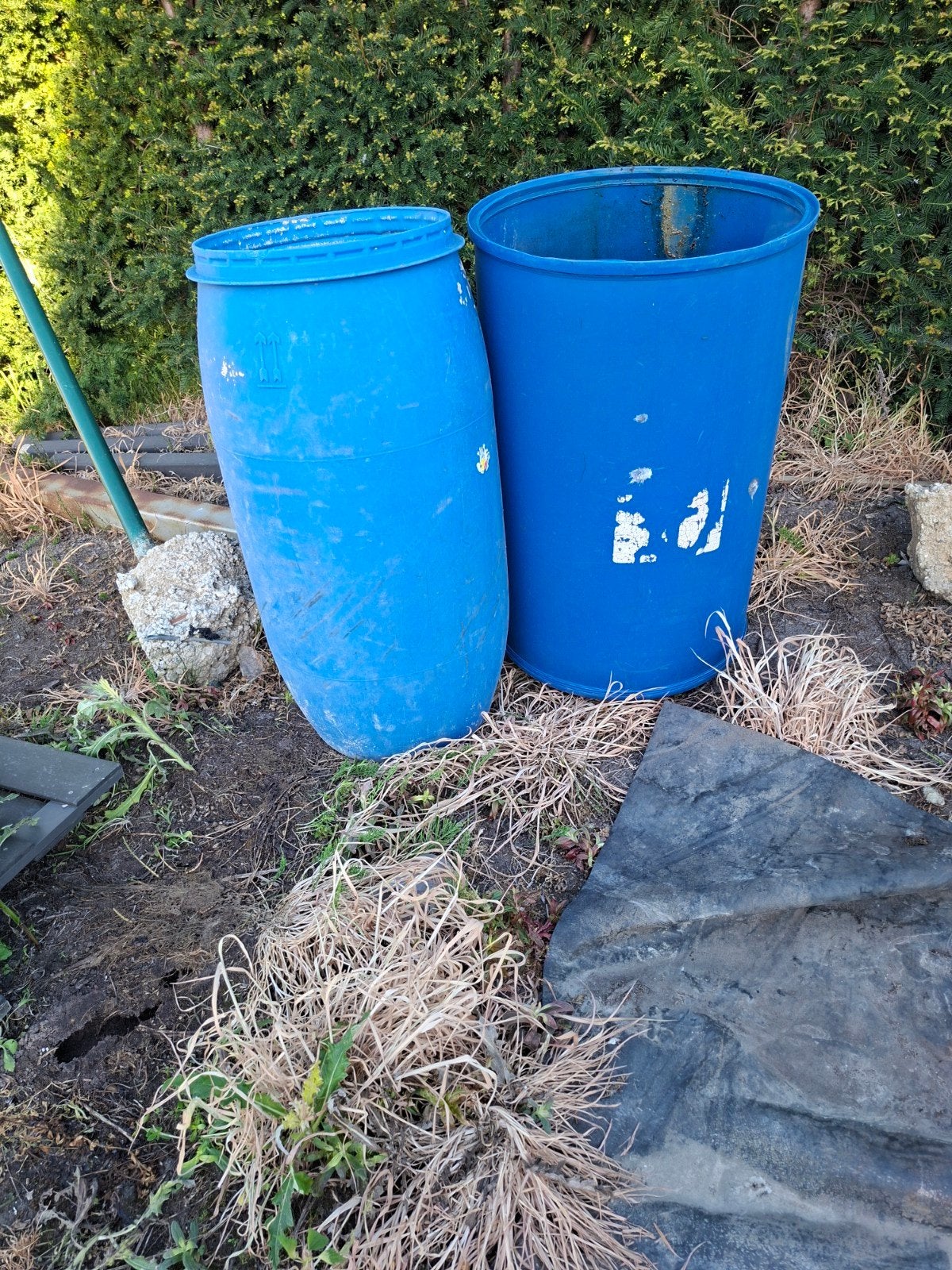 Blauwe tonnen, Tuin en Terras, Regentonnen, Ophalen