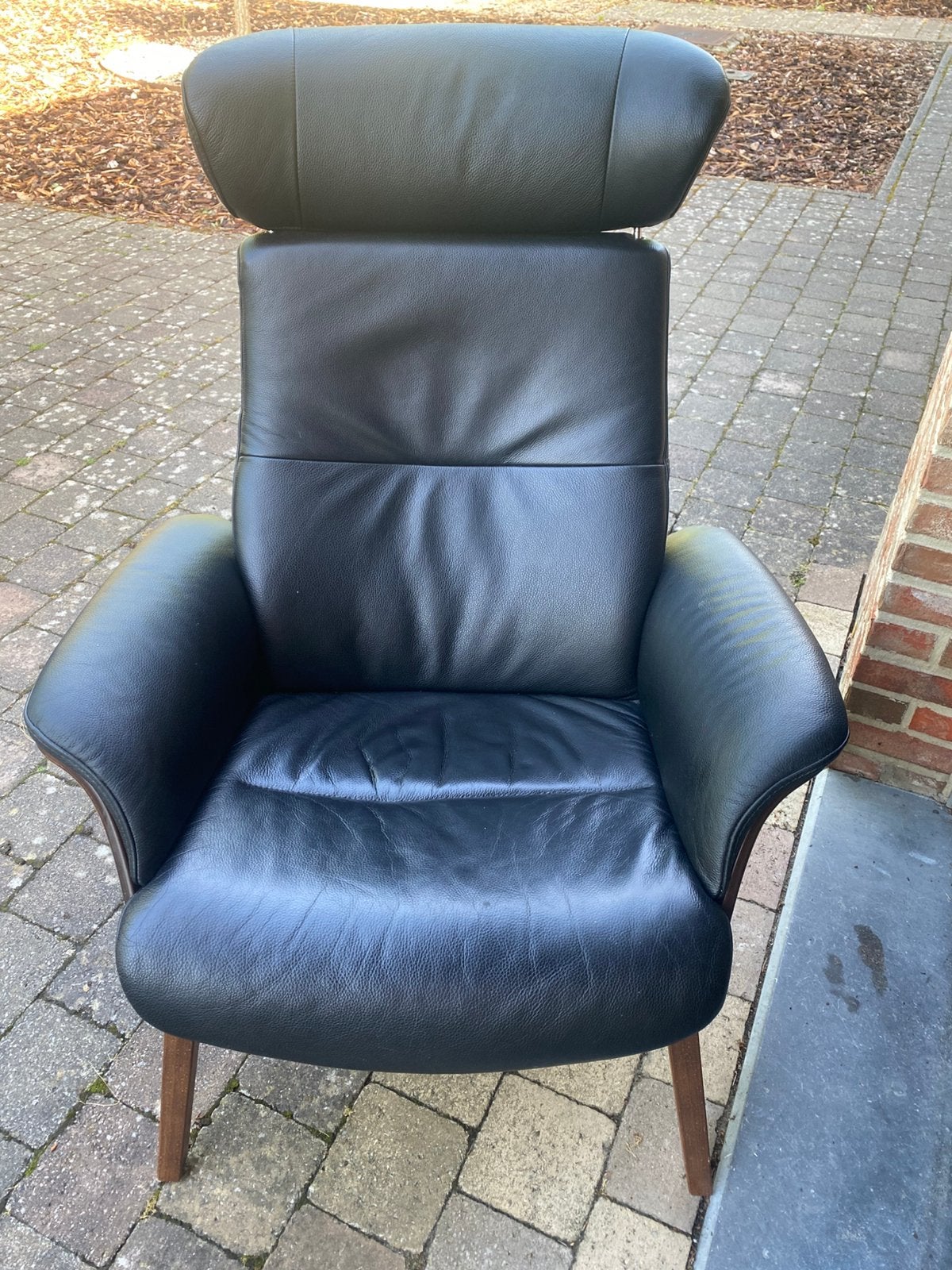 Mooie lederen relaxzetel, Huis en Inrichting, Ophalen, Gebruikt, Minder dan 75 cm, Design/klassiek