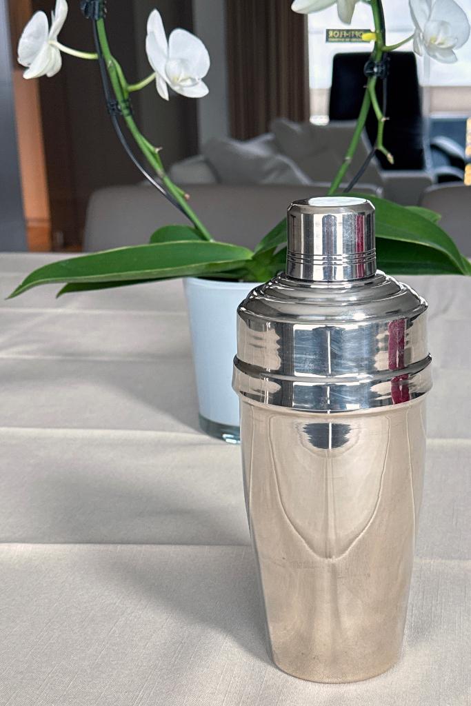Verzilverde Art Deco cocktailshaker / 3 delen / Vintage 1970, Ophalen of Verzenden, Zilver