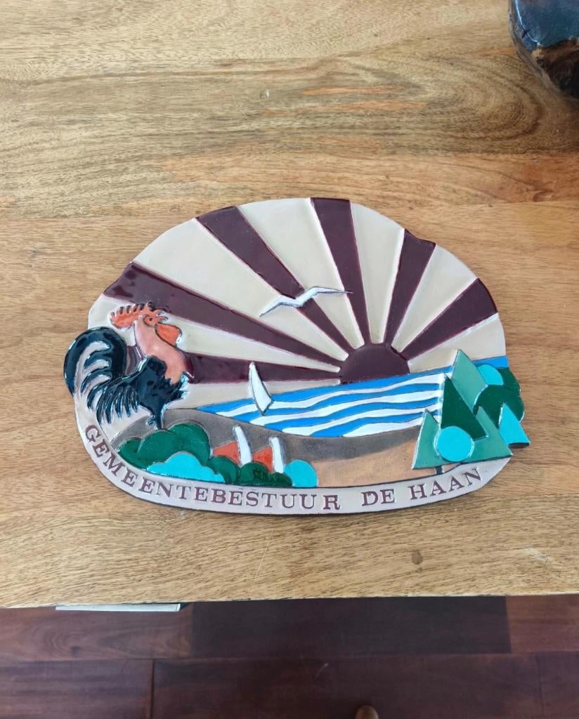 Grande  Céramique Vintage  De Haan Coq sur mer Vermeire, Antiquités & Art, Enlèvement ou Envoi