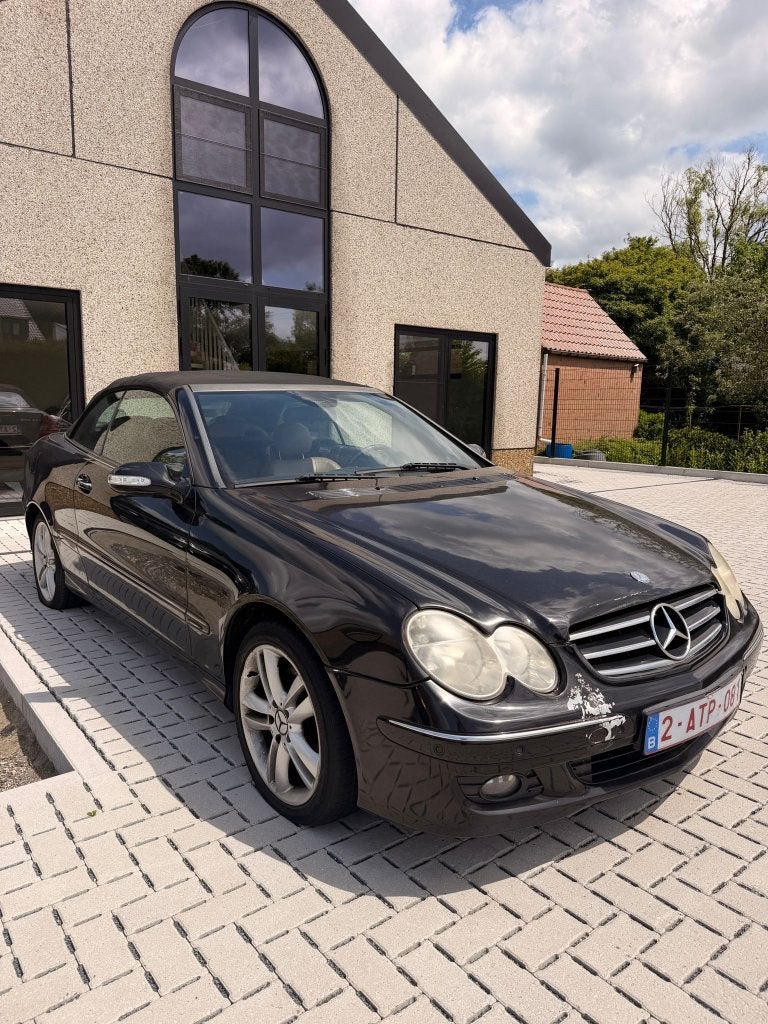 Mercedes Benz CLK 200 Compressor LPG Cabrio met 220.000km, Autos, Cuir, Achat, Cabriolet, Volant multifonction