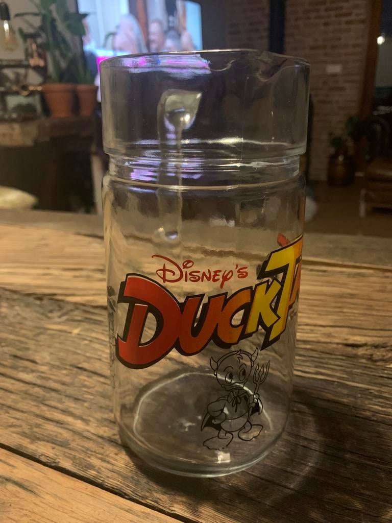 vintage Disney DuckTales glazen kan - waterkan - verzamelen, Verzamelen, Disney, Ophalen of Verzenden, Zo goed als nieuw