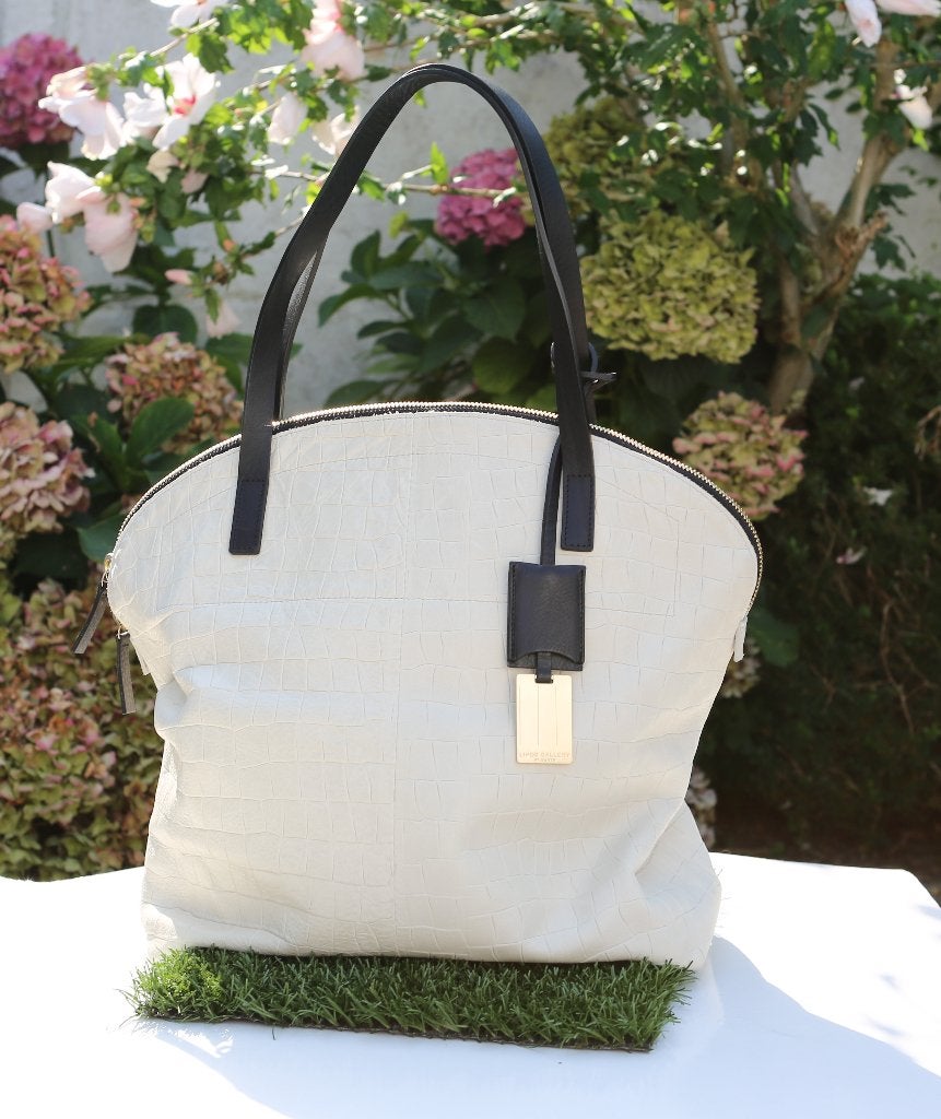 Grand sac en cuir blanc Linde Gallery, Enlèvement ou Envoi, Comme neuf, Blanc