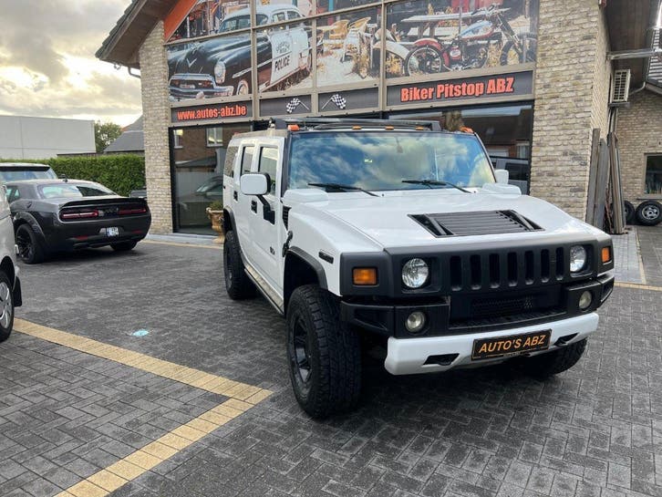 HUMMER H2 6.0 i lichte vracht, Auto's, Automaat, Panoramadak, Wit, Leder