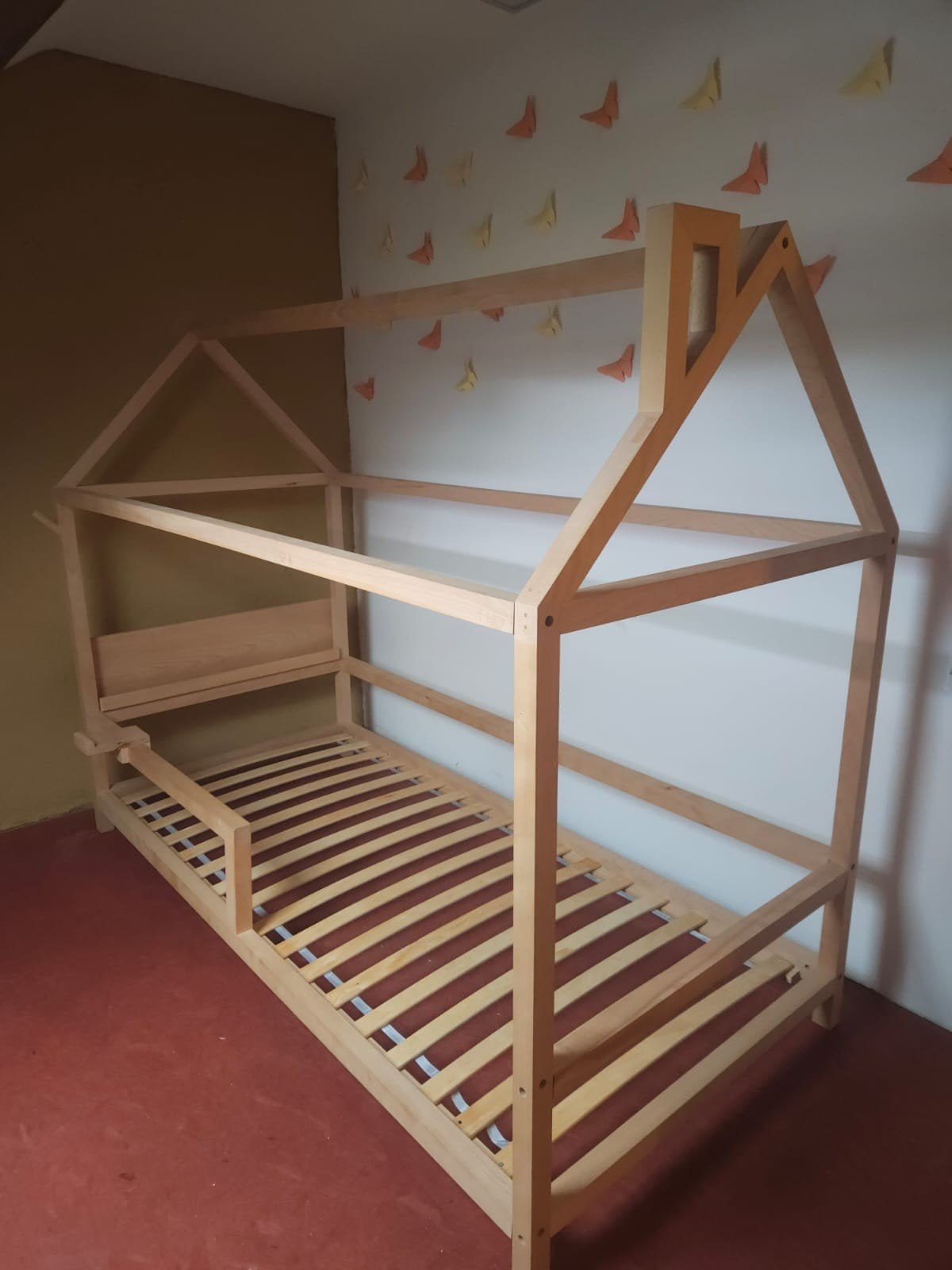 Lit cabane enfant en Hêtre pour matelas 90 x 200cm, Enlèvement, Comme neuf, Autres types
