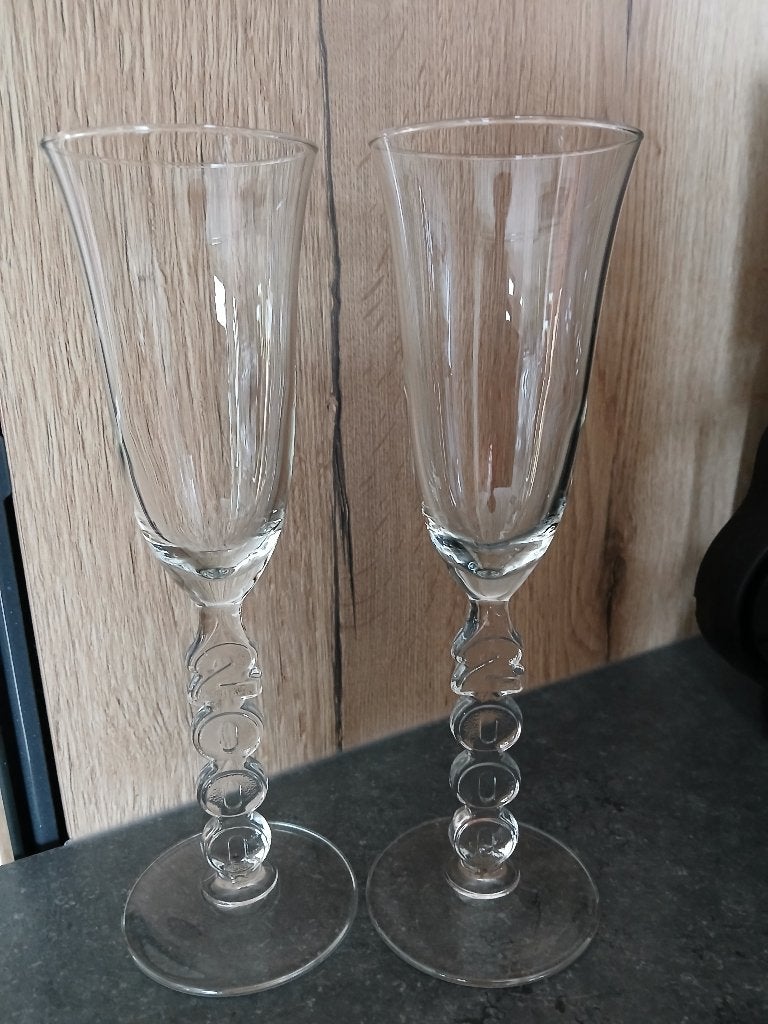 2 champagneglazen ´´2000´´, Ophalen of Verzenden, Nieuw, Overige typen