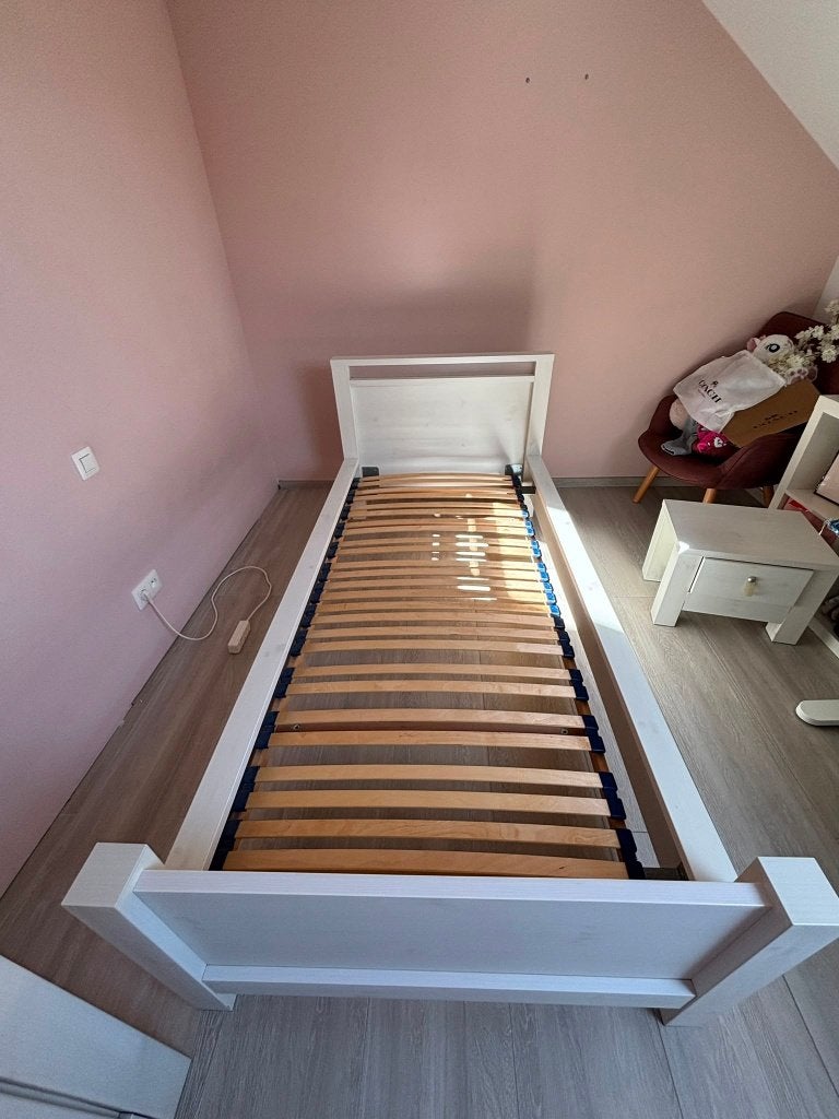 Chambre 1 personne pin blanc, Enlèvement, Utilisé, Une personne, Blanc