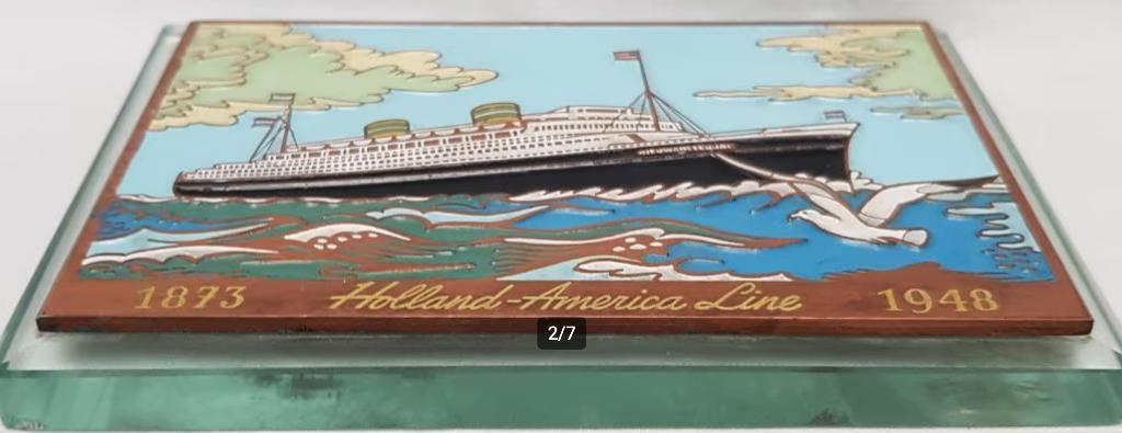 Presse-papier anniversaire de Holland America Line., Antiquités & Art, Antiquités | Verre & Cristal, Enlèvement ou Envoi