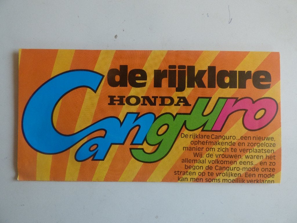 BROCHURE HONDA CANGURO, Enlèvement ou Envoi, Utilisé