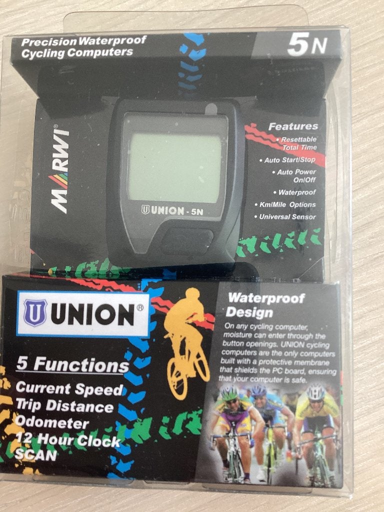 Fietscomputer union 5 functies zwarte kleur, Doe-het-zelf en Bouw, Meetapparatuur, Ophalen, Nieuw, Multimeter