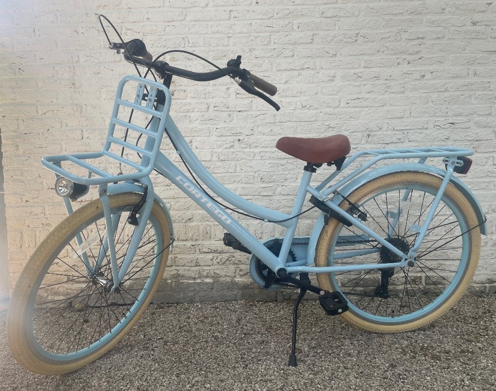 Cortego Transporter meisjesfiets 24 inch blauw, Fietsen en Brommers, Fietsen | Meisjes, Zo goed als nieuw, 24 inch, Handrem, Versnellingen