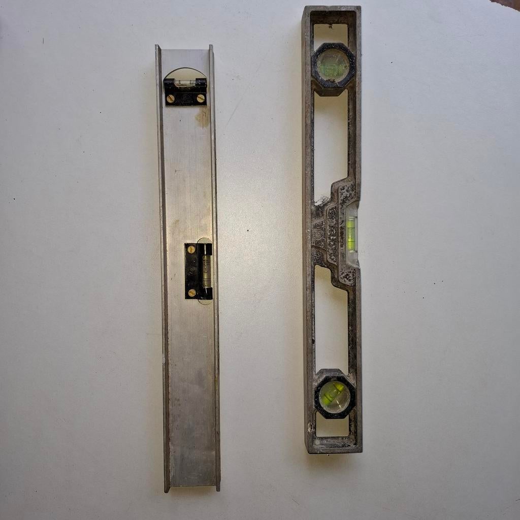 Vintage aluminium waterpassen., Antiek en Kunst, Ophalen of Verzenden