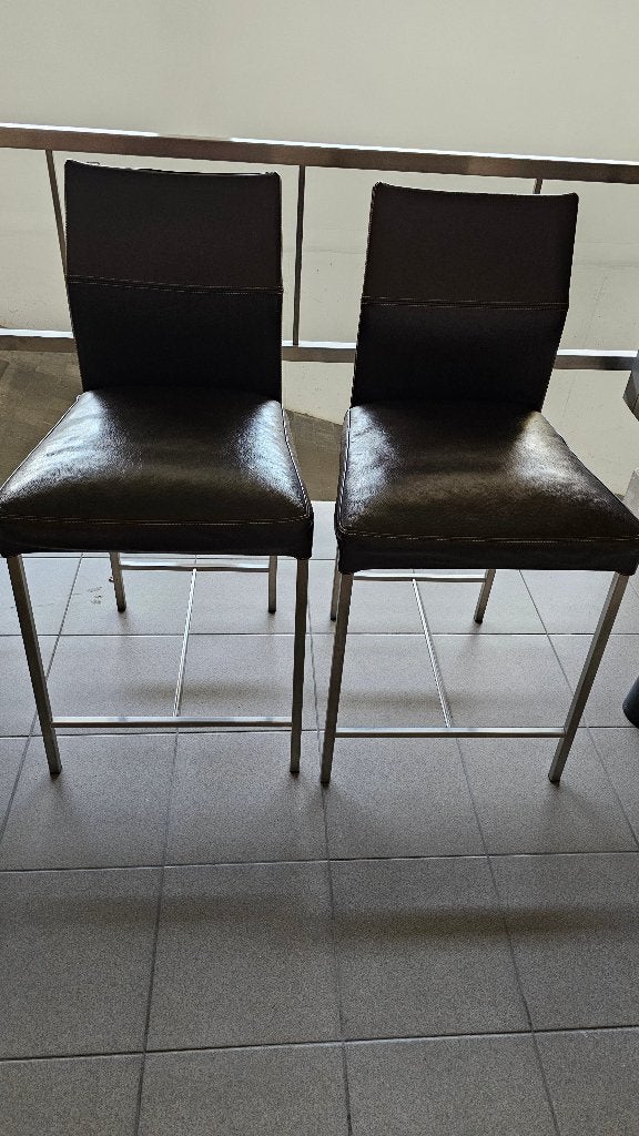 2 barkrukken, Huis en Inrichting, Ophalen, Gebruikt, 60 tot 90 cm, Leer