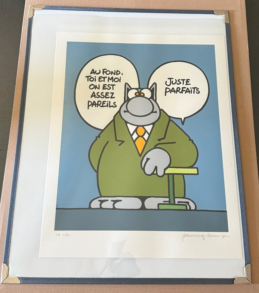 Sérigraphie Le chat Geluck : On est les même, Enlèvement ou Envoi