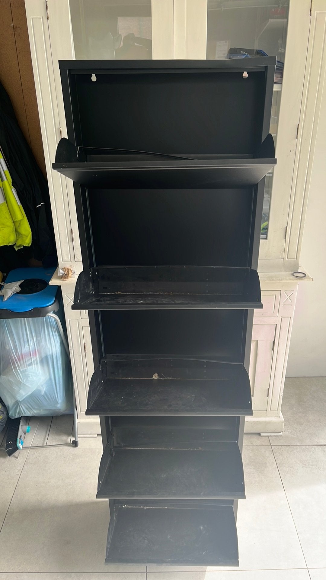 3x Aluminium schoenenkasten, Ophalen, Gebruikt