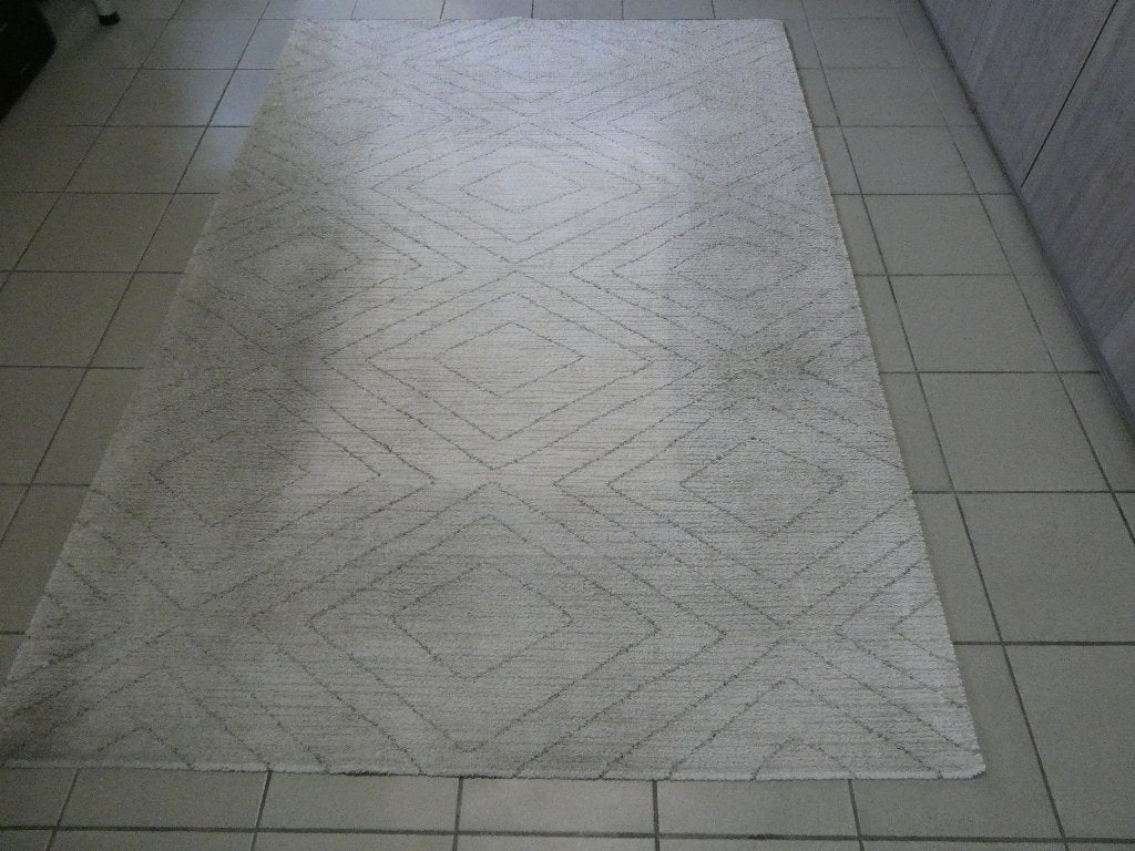 Beige vloerkleed tapijt 160x230cm met motief, Ophalen, Gebruikt, Beige, 150 tot 200 cm