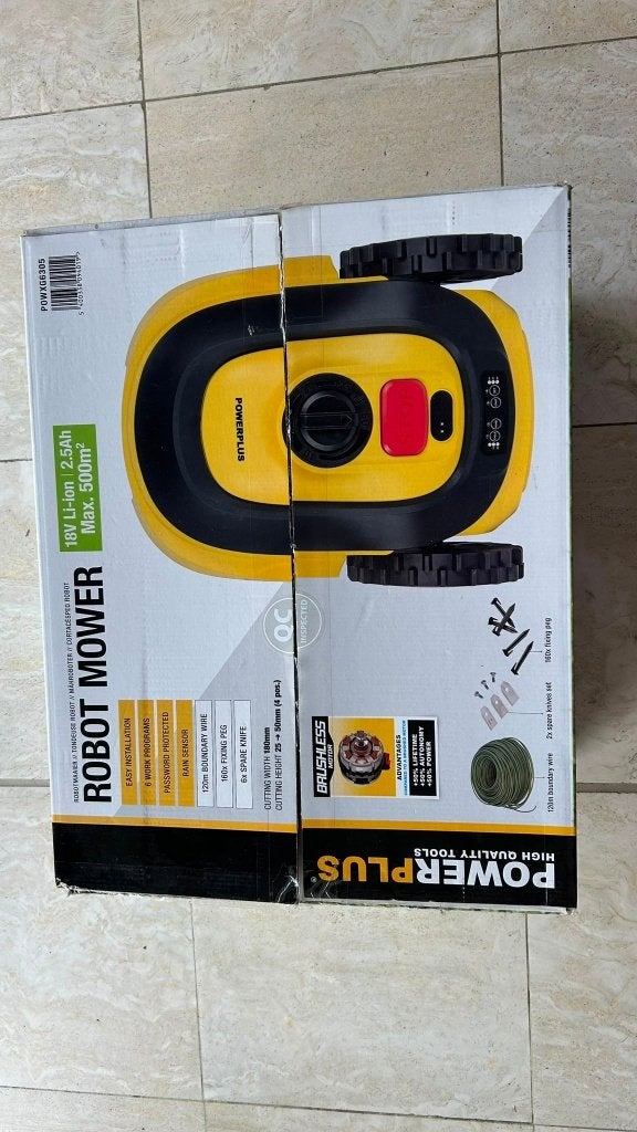 Robotmaaier Powerplus 18 V 2,5 Ah, 500 vierk. met. NL Hl., Ophalen, Zo goed als nieuw, Meer dan 25 cm, Power plus