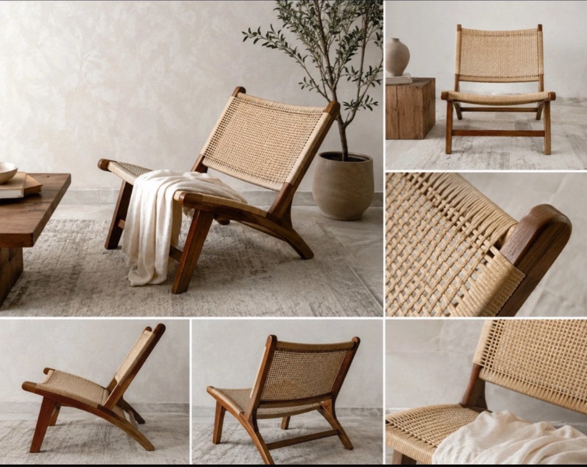 Fauteuil en bois et rotin, Enlèvement ou Envoi, Comme neuf, Bois