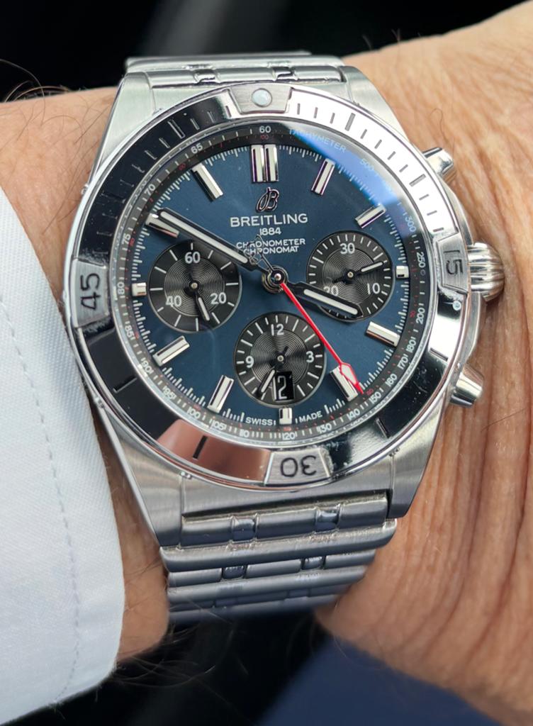 Breitling Chronomat 42mm, Handtassen en Accessoires, Horloges | Heren, Staal, Staal, Verzenden, Breitling