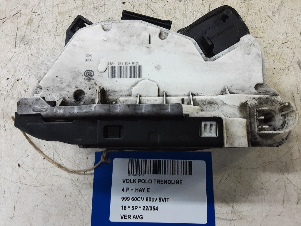 SERRURE DE PORTE AVANT GAUCHE Polo V (6R) (5K1837015E), Utilisé, Avant, Volkswagen