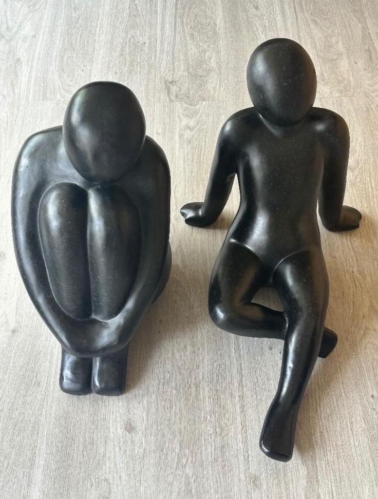 Nieuw int/ext zwart Terrazzo polyresin standbeeld - 85€/Stuk, Ophalen, Nieuw, Kunststof, Mensenbeeld