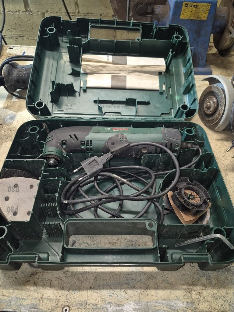 Bosch PMF 190 E Multitoolin Koffer Accessoires Werkt super!, Ophalen of Verzenden, Zo goed als nieuw, Overige typen, Variabele snelheid