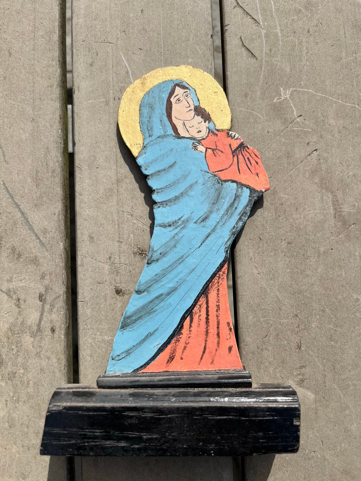 Houten Maria beeld, Verzamelen, Ophalen, Zo goed als nieuw