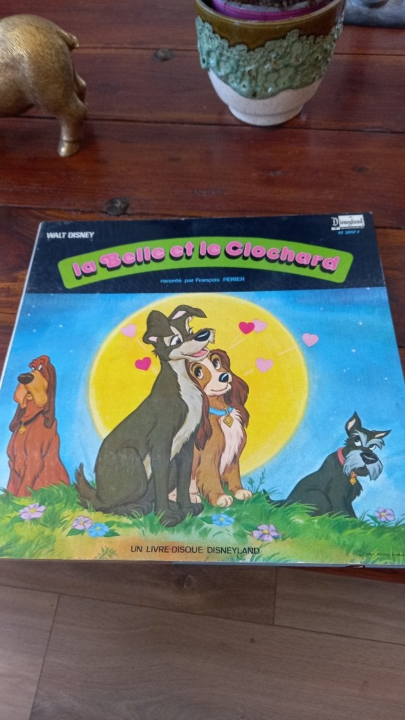 Vinyl 33t disney "la belle et le clochard", Collections, Enlèvement, Comme neuf, Autres types