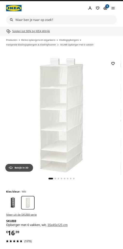 Rangement SKUBB, Enlèvement, Utilisé