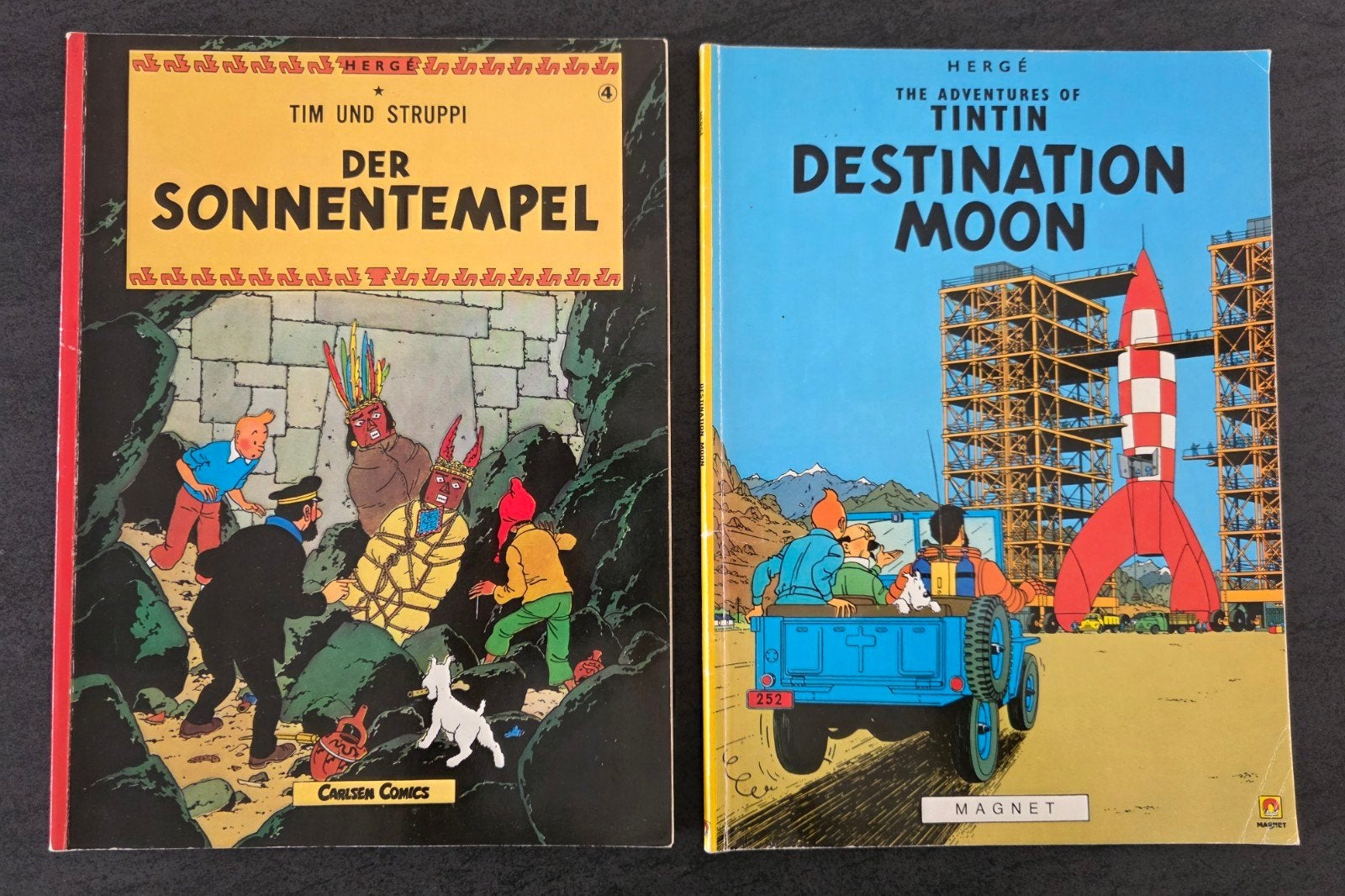 Bandes dessinées : Hergé : Le Temple du Sole/ Destination Mo, Enlèvement ou Envoi, Utilisé