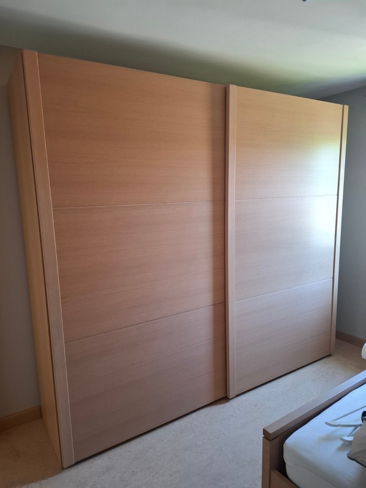 Slaapkamerkast met schuifdeuren, breedte 252 cm, eik mat, Huis en Inrichting, Kasten | Kleerkasten, Ophalen