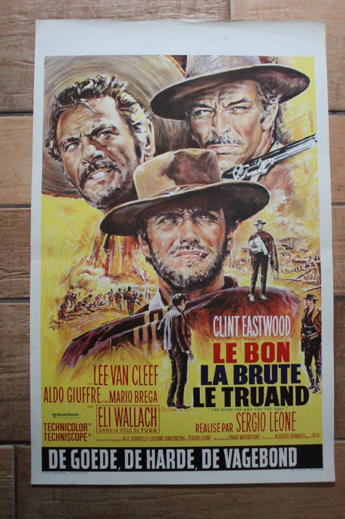 filmaffiche Clint Eastwood Good, Bad and Ugly filmposter, Enlèvement ou Envoi, Rectangulaire vertical, A1 jusqu'à A3, Comme neuf