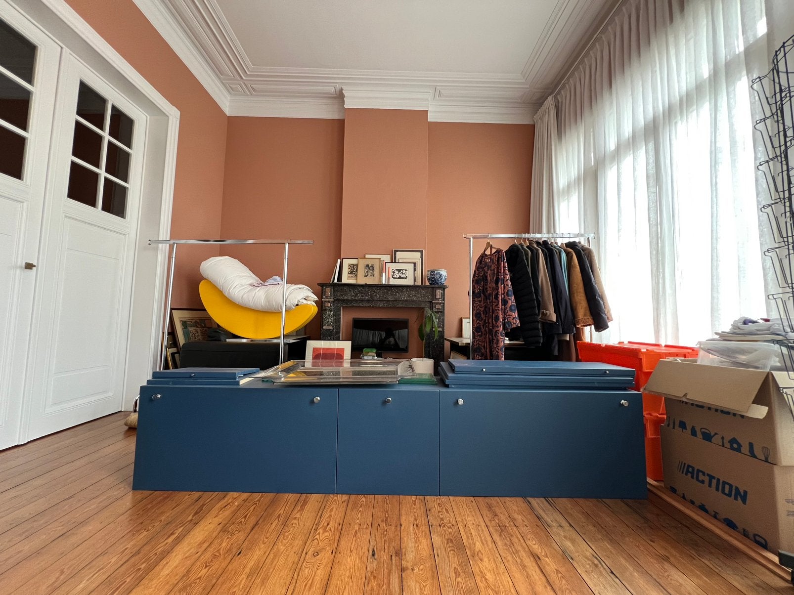 Dressoir kast, Teck, 25 à 50 cm, Avec porte(s), 200 cm ou plus