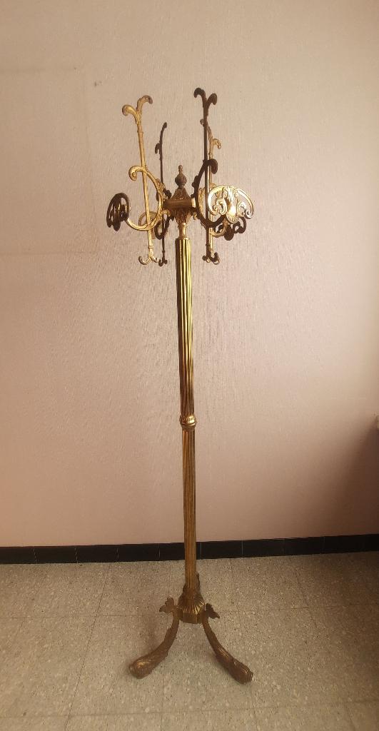 Vintage messing staande kapstok - sierlijke voet, Huis en Inrichting, Woonaccessoires | Kapstokken, Ophalen, Staande kapstok