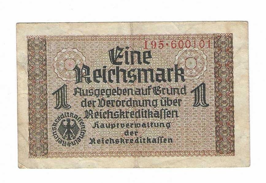 Oud bankbiljet Duitsland 1 rijksmark (Munt 0006), Postzegels en Munten, Bankbiljetten | Europa | Niet-Eurobiljetten, Ophalen of Verzenden