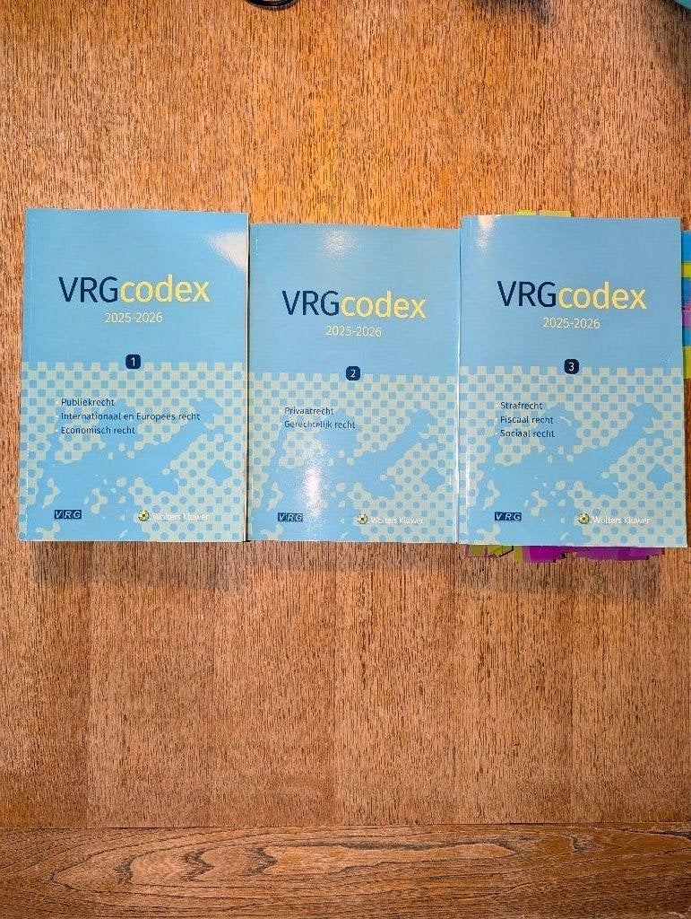 VRG codex 2025-2026, Enlèvement, Comme neuf, Enseignement supérieur, Wolters & Kluwers