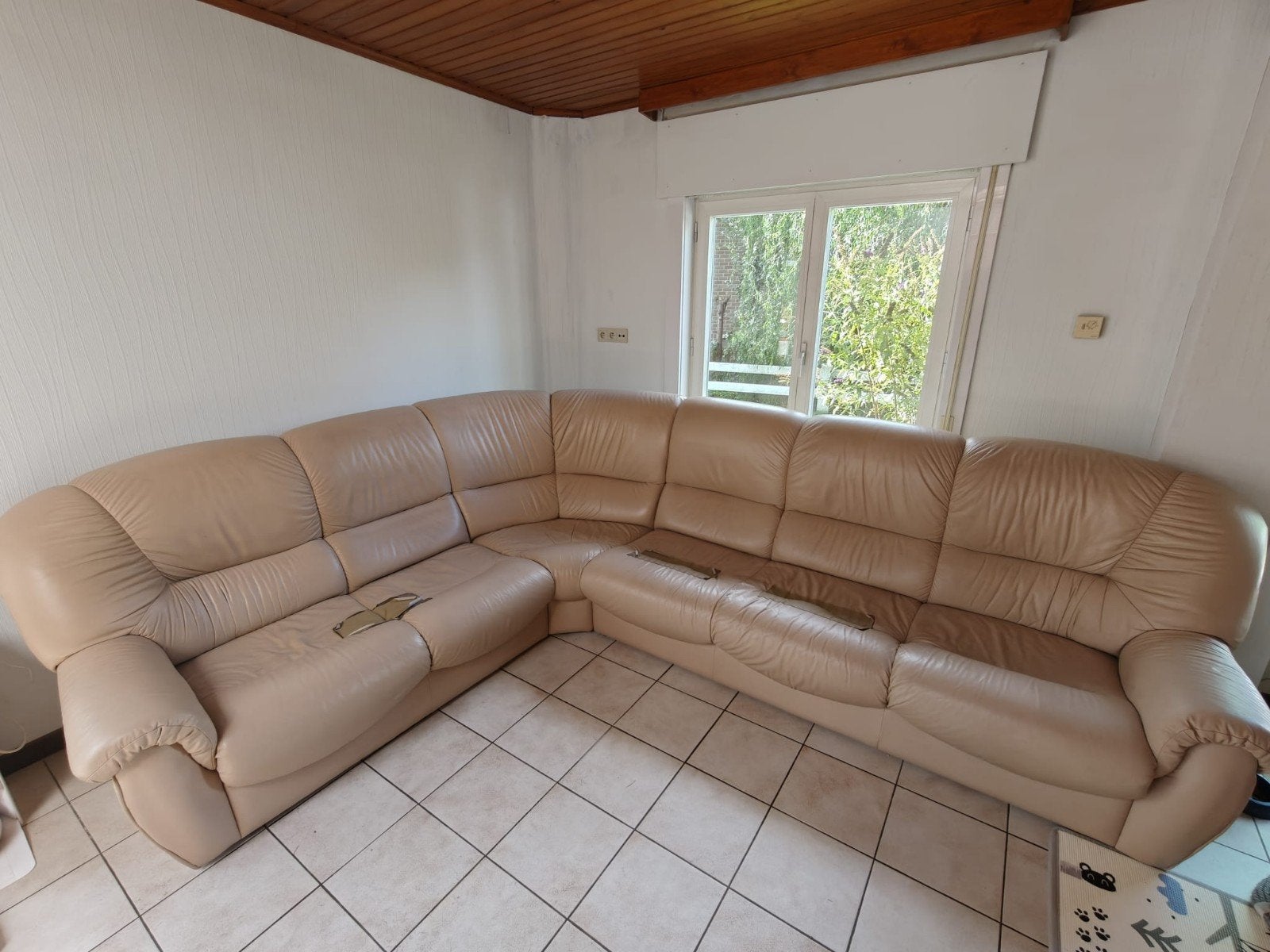 Leder Sofa gratis, Ophalen, Gebruikt, Leer