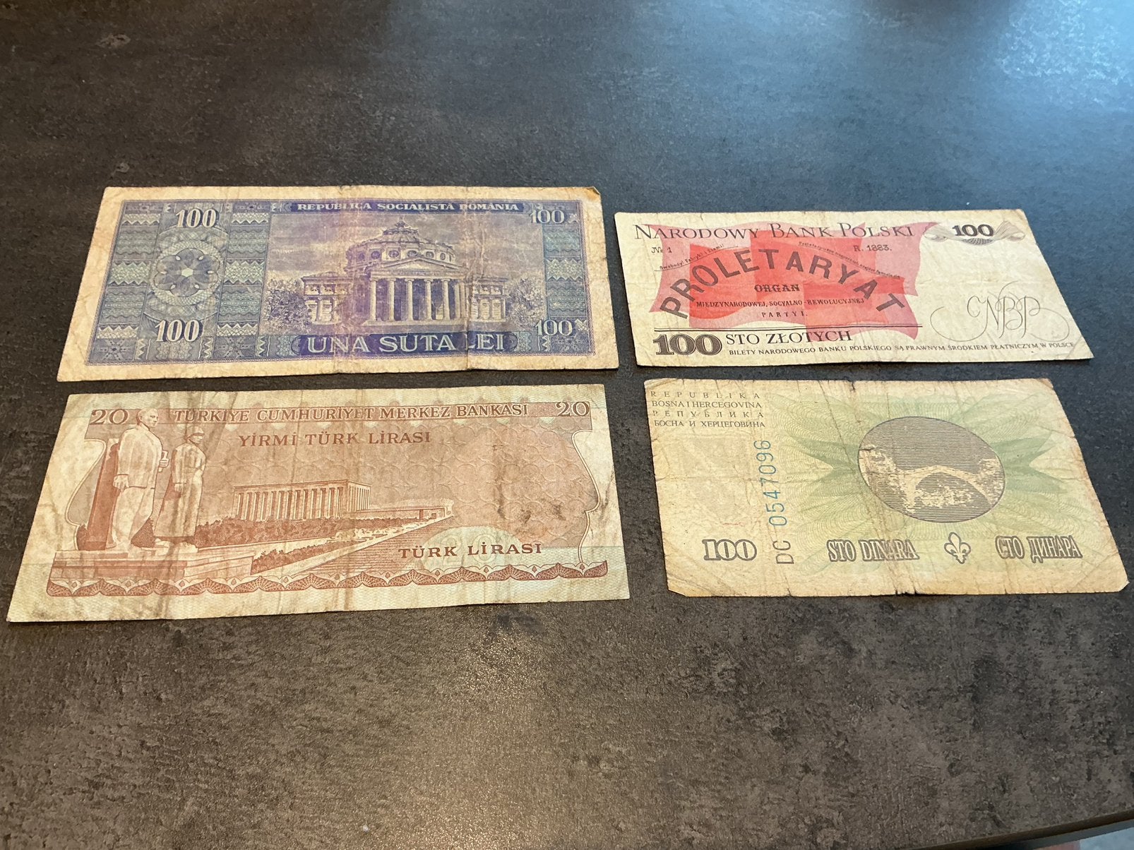 Europa lot 4 verschillende bankbiljetten gebruikt, Ophalen of Verzenden, Bankbiljetten