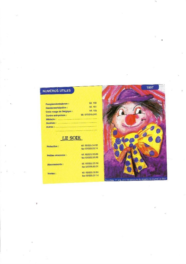 Calendrier de poche 1997, Enlèvement ou Envoi, Utilisé