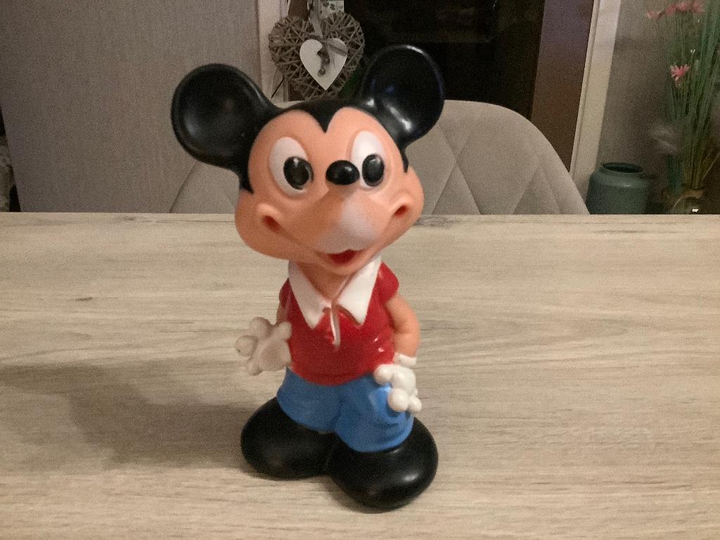 Disney Mickey Mouse vintage speelgoed bieper character, Verzamelen, Ophalen of Verzenden, Mickey Mouse, Gebruikt, Beeldje of Figuurtje