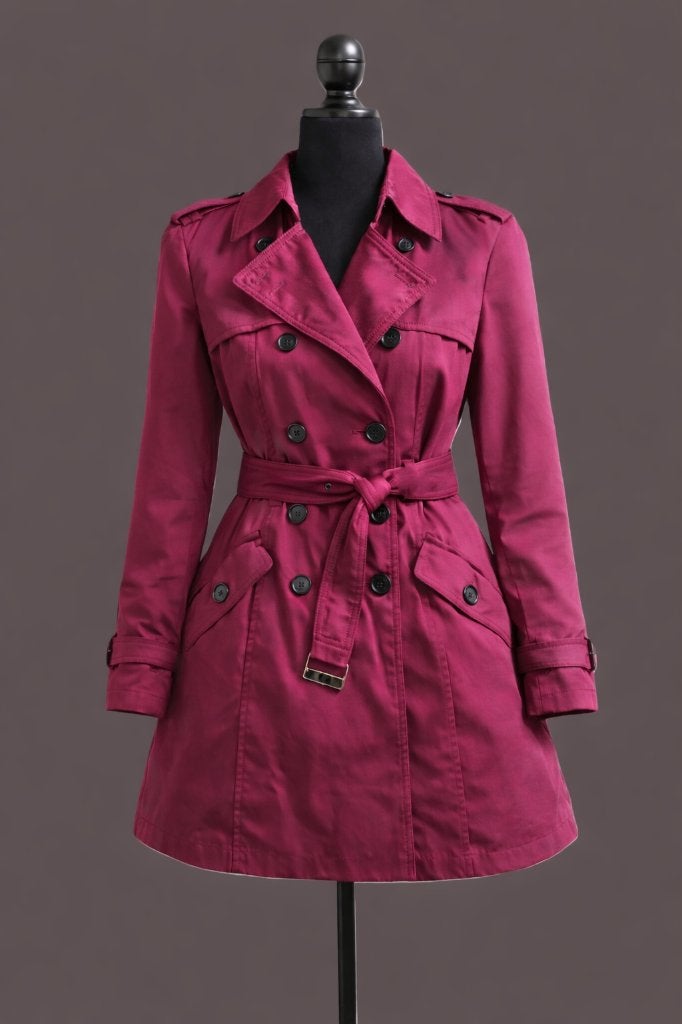 Chic & Jeune frambooskleurige trenchcoat maat 36/38, Kleding | Dames, Overige kleuren, Ophalen of Verzenden, Maat 36 (S), Gedragen