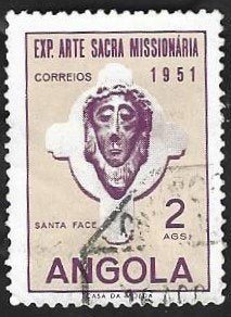 1 Postzegel Angola 1952 Heilige missiewerken, Postzegels en Munten, Postzegels | Afrika, Ophalen of Verzenden, Overige landen