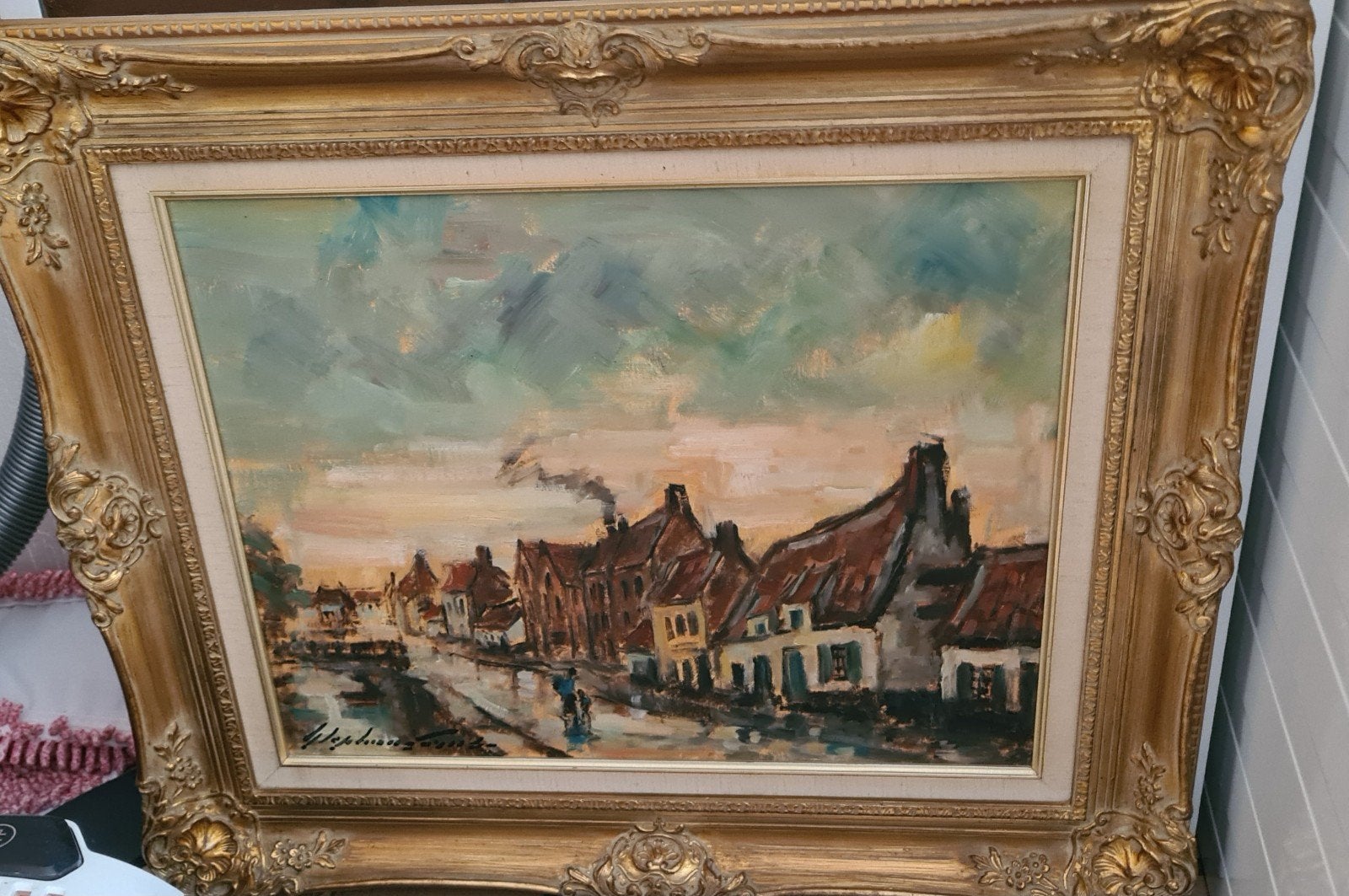 Prachtig Dorpsgezicht door Alfons Vermeir (1905-1994) – Olie, Antiek en Kunst, Ophalen, Overige stijlen, Doek, Handgeschilderd