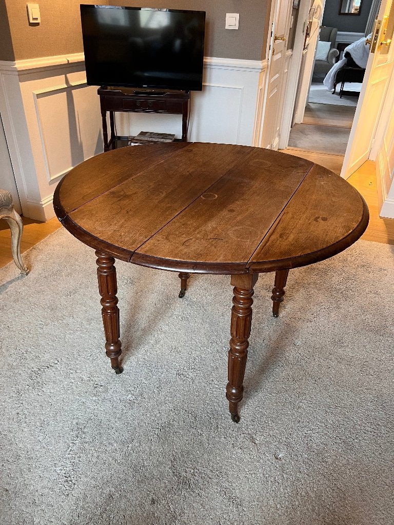 oude eiken klaptafel op wieltjes, Maison & Meubles, Enlèvement, Chêne