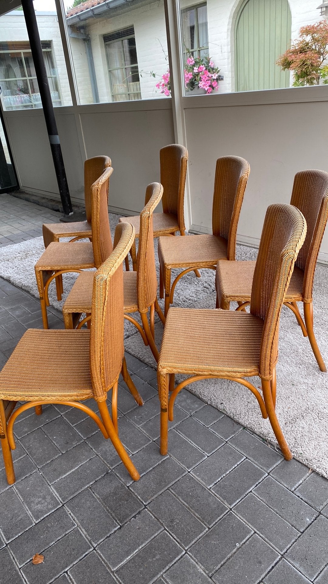 Stoelen rotan 8 x, Enlèvement, Utilisé, Rotan, 6 à 8 chaises