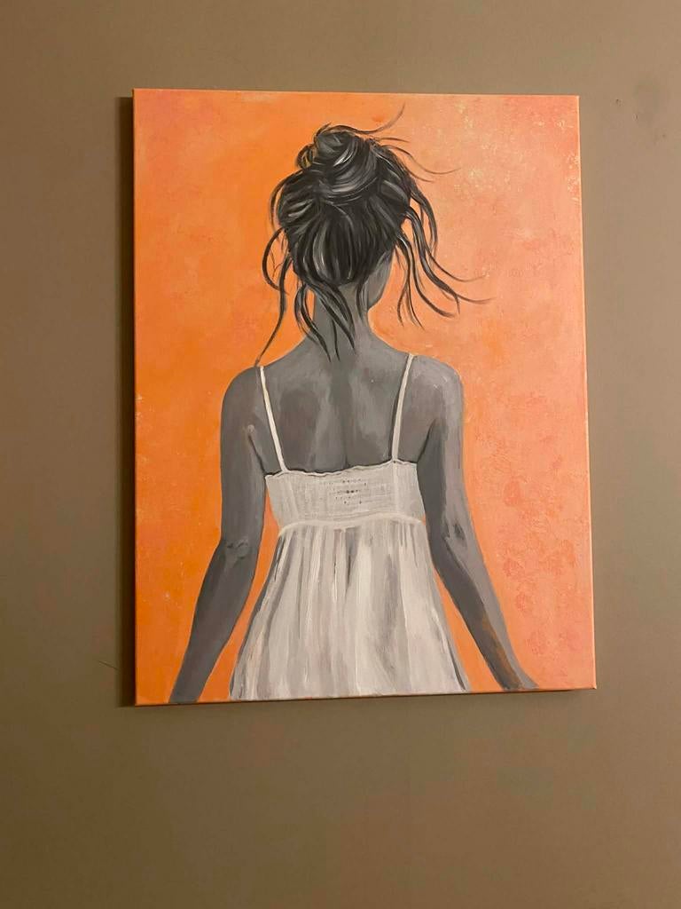 Peinture originale « Silence en orange », Antiquités & Art, Art | Peinture | Moderne, Enlèvement ou Envoi