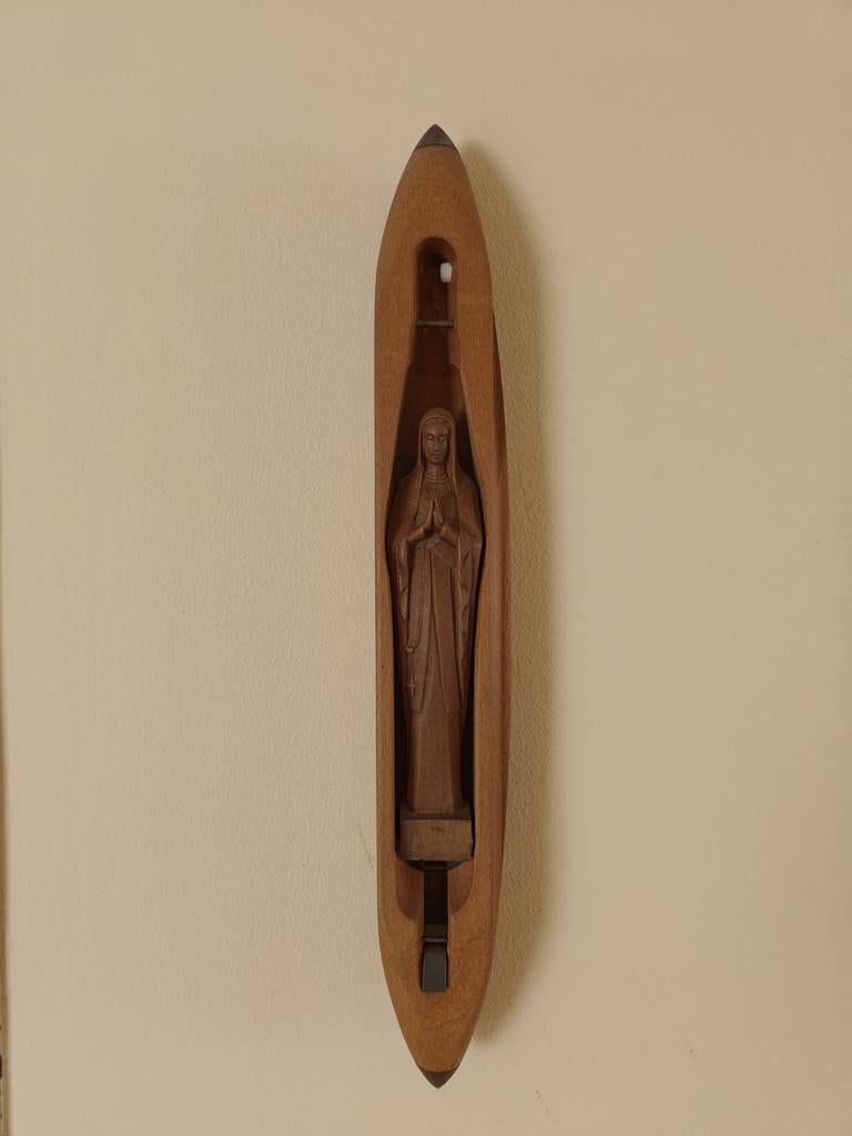 Madonna beeld in weversspoel verwerkt, Antiek en Kunst, Ophalen