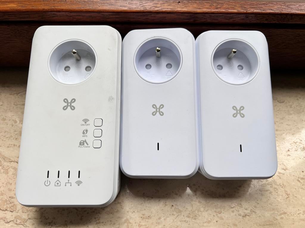 LOT DE 3 PRISES CPL DEVOLO PROXIMUS TV EXTENDER V2 - TBE, Enlèvement ou Envoi, Comme neuf