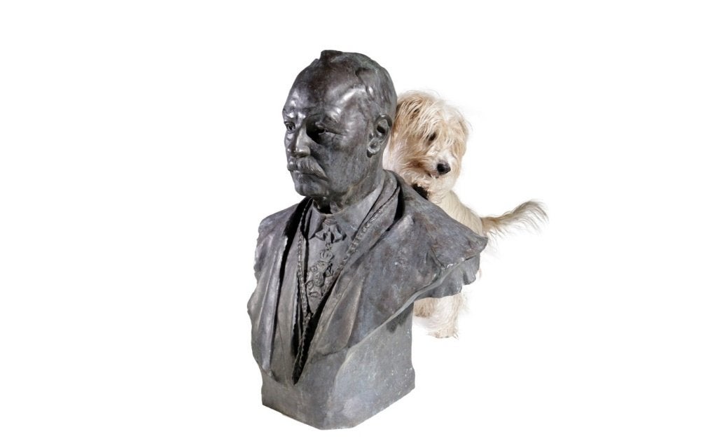 Bronzen buste heer met ridderorde - Frantz Vermeylen 1921, Buste, Homme, 50 - 100 cm, Brons