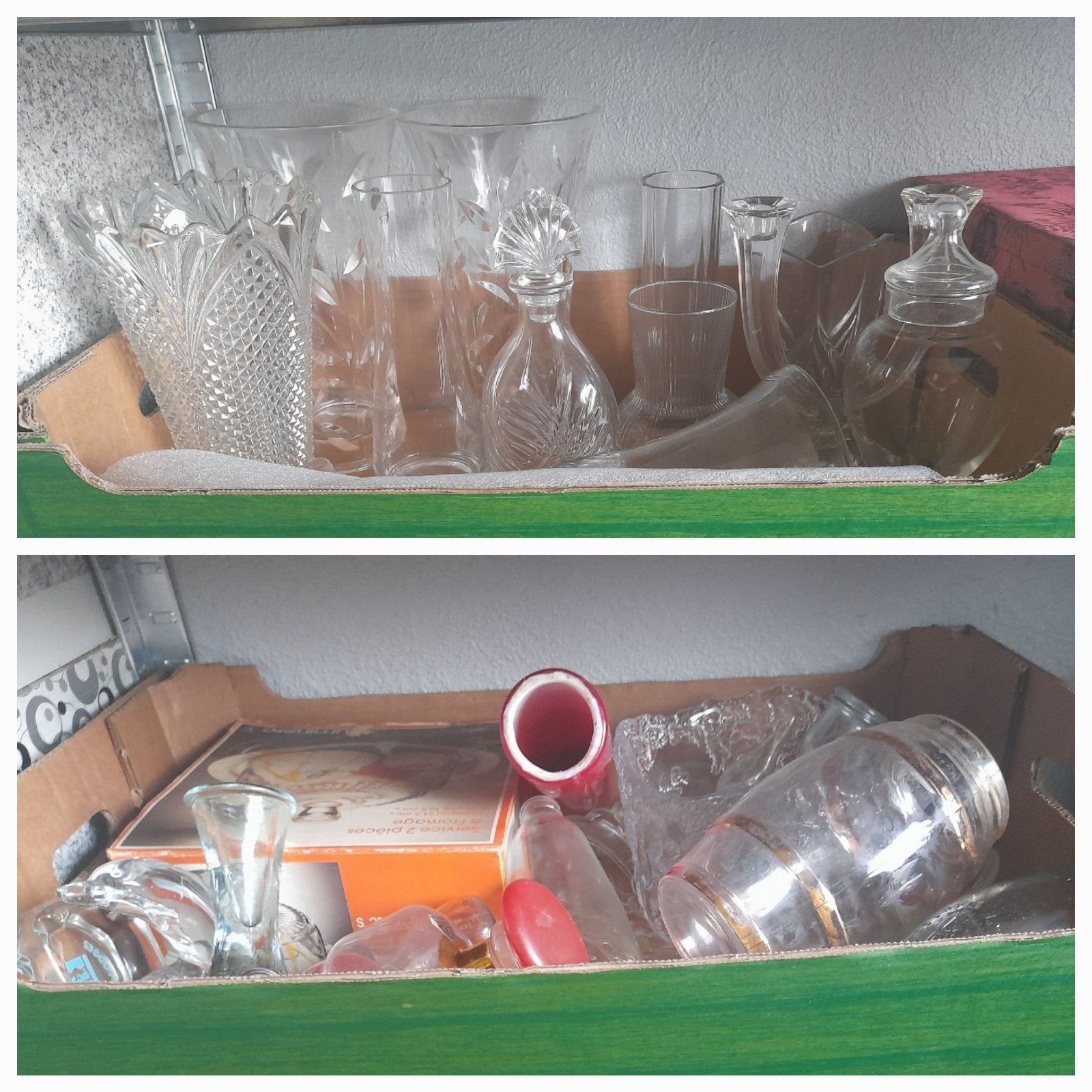 lot vase déco bougeoir crystal plat carafe verres, Antiquités & Art, Enlèvement